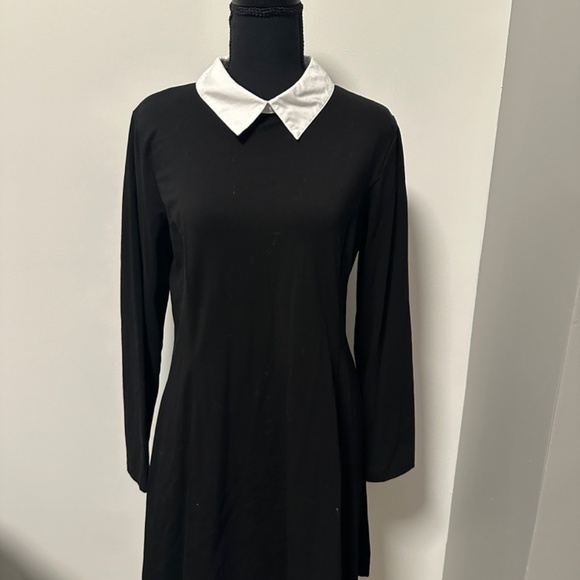 Aphratti Dresses & Skirts - *APHRATTI* Black x White Collared Long Sleeve Dress Size XL